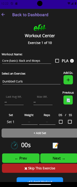 Workout Logging