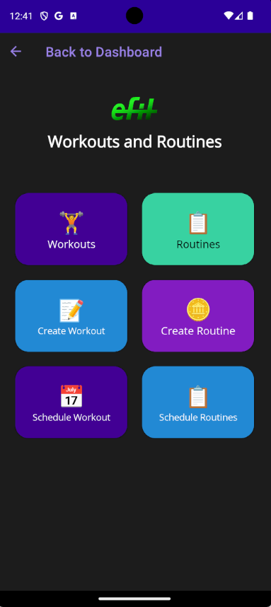 Workout Template Screenshot